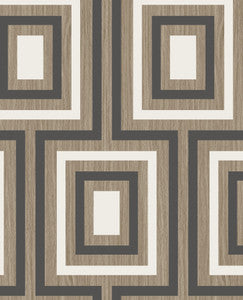 Loke Charcoal Wood Geometric Wallpaper by Eijffinger
