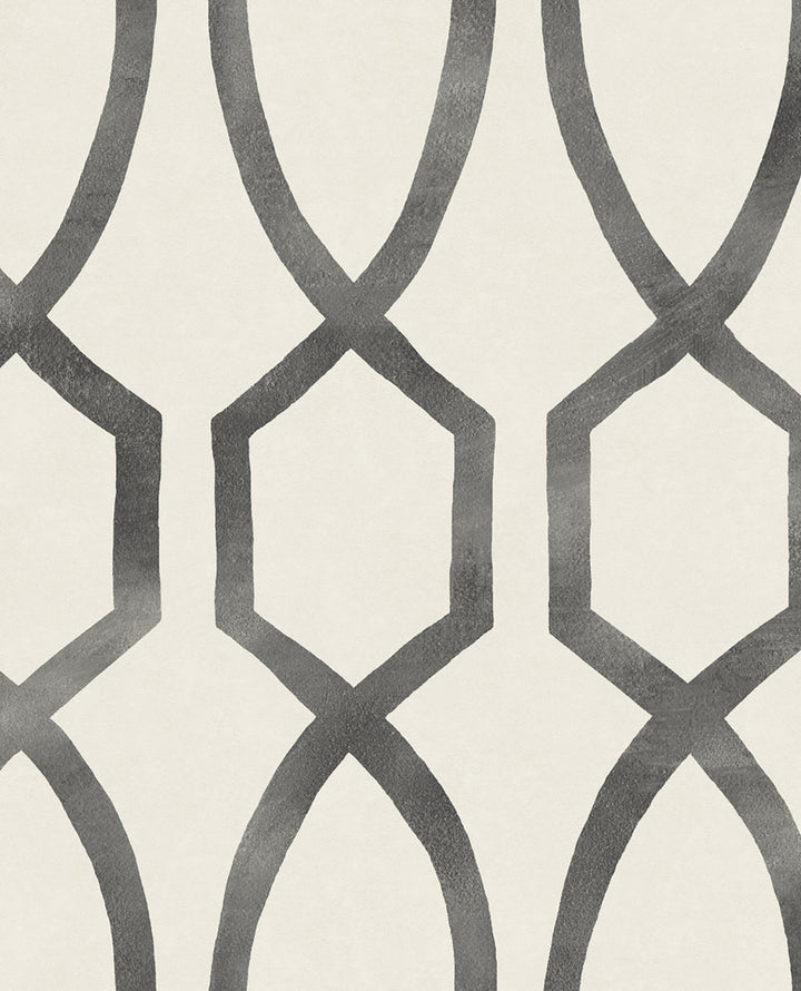 Stina Charcoal Trellis Wallpaper by Eijffinger Eijffinger Web Only Covers about 56.4 square feet 20.5-in by 33-ft long roll Unpasted 20.9 - Fabric Carolina -