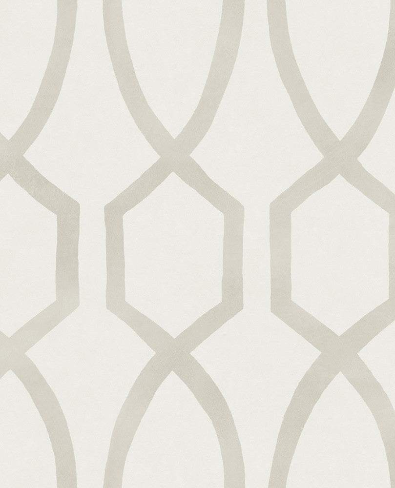 Stina Bone Trellis Wallpaper by Eijffinger Eijffinger Web Only Covers about 56.4 square feet 20.5-in by 33-ft long roll Unpasted 20.9 - Fabric Carolina -