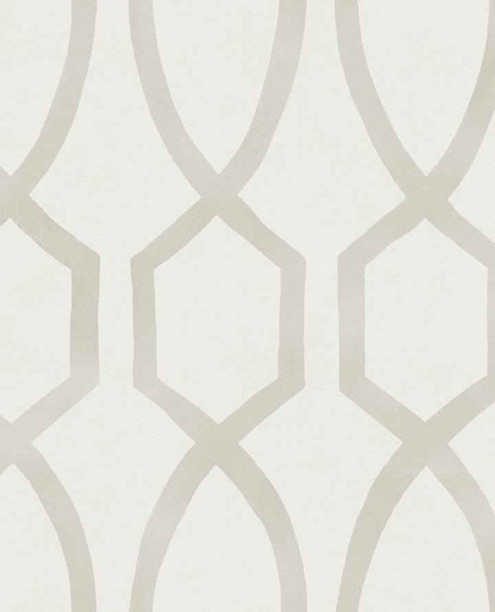 Stina Bone Trellis Wallpaper by Eijffinger Eijffinger Web Only Covers about 56.4 square feet 20.5-in by 33-ft long roll Unpasted 20.9 - Fabric Carolina -