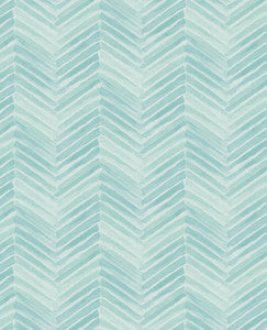 Tilde Turquoise Chevron Wallpaper by Eijffinger