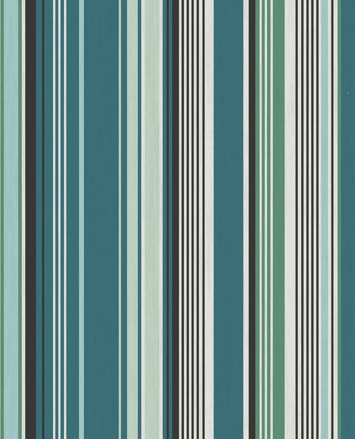 Svea Teal Stripe Wallpaper by Eijffinger Eijffinger Web Only Covers about 56.4 square feet 20.5-in by 33-ft long roll Unpasted 0 - Fabric Carolina -