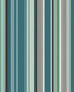Svea Teal Stripe Wallpaper by Eijffinger