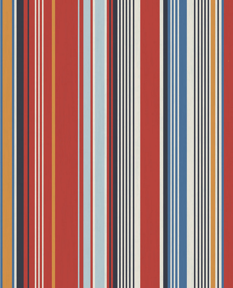 Svea Red Stripe Wallpaper by Eijffinger Eijffinger Web Only Covers about 56.4 square feet 20.5-in by 33-ft long roll Unpasted 0 - Fabric Carolina -