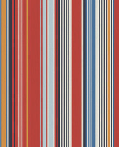 Svea Red Stripe Wallpaper by Eijffinger