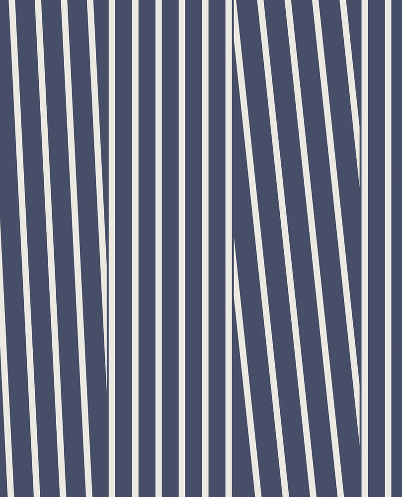 Maryam Navy Modern Stripe Wallpaper by Eijffinger Eijffinger Web Only Covers about 56.4 square feet 20.5-in by 33-ft long roll Unpasted 0 - Fabric Carolina -