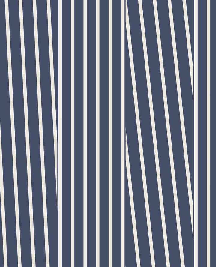 Maryam Navy Modern Stripe Wallpaper by Eijffinger Eijffinger Web Only Covers about 56.4 square feet 20.5-in by 33-ft long roll Unpasted 0 - Fabric Carolina -