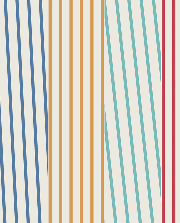 Maryam Multicolor Modern Stripe Wallpaper by Eijffinger Eijffinger Web Only Covers about 56.4 square feet 20.5-in by 33-ft long roll Unpasted 0 - Fabric Carolina -
