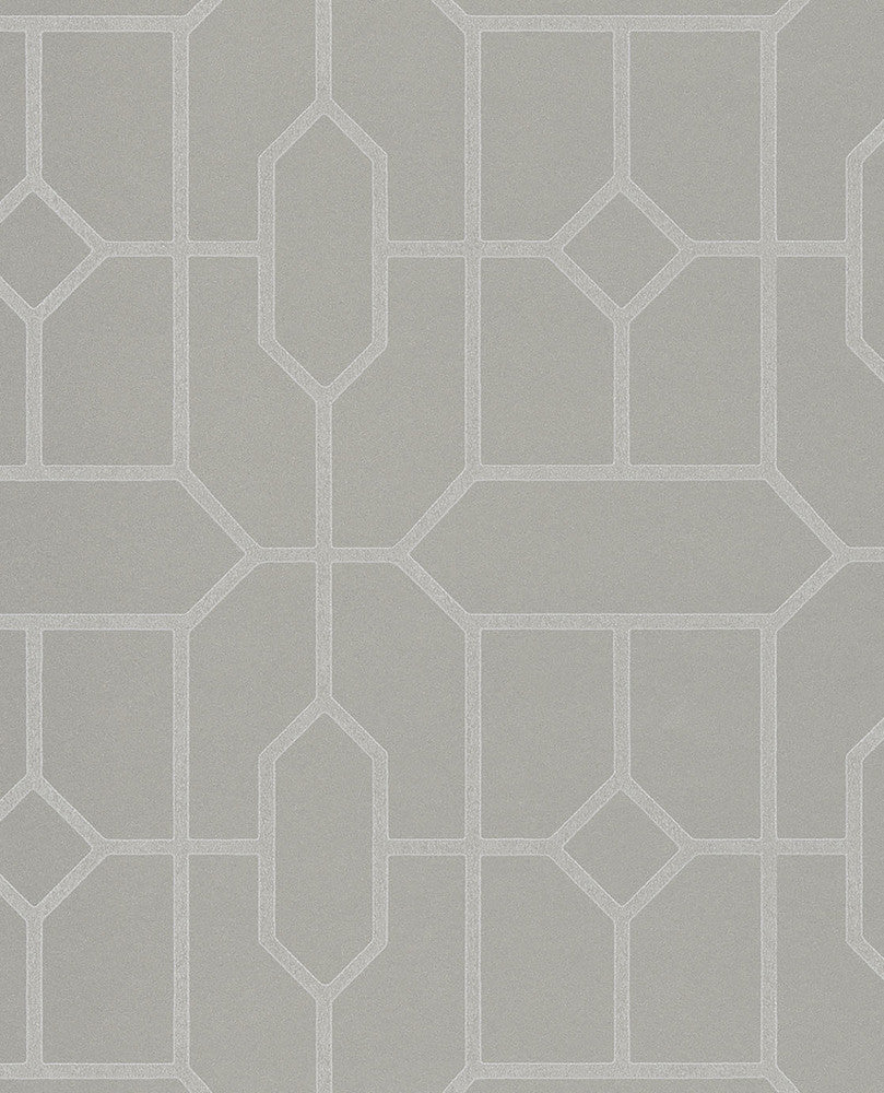 Johan Taupe Trellis Wallpaper by Eijffinger Eijffinger Web Only Covers about 56.4 square feet 20.5-in by 33-ft long roll Unpasted 1 - Fabric Carolina -