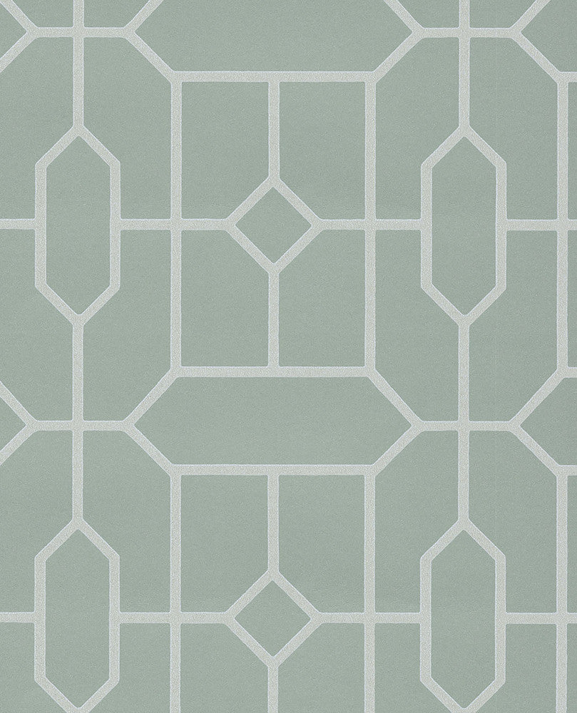 Johan Sage Trellis Wallpaper by Eijffinger Eijffinger Web Only Covers about 56.4 square feet 20.5-in by 33-ft long roll Unpasted 10.4 - Fabric Carolina -