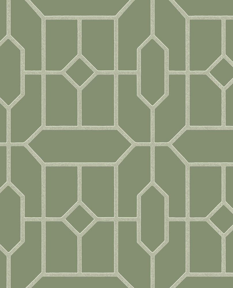 Johan Green Trellis Wallpaper by Eijffinger Eijffinger Web Only Covers about 56.4 square feet 20.5-in by 33-ft long roll Unpasted 10.4 - Fabric Carolina -