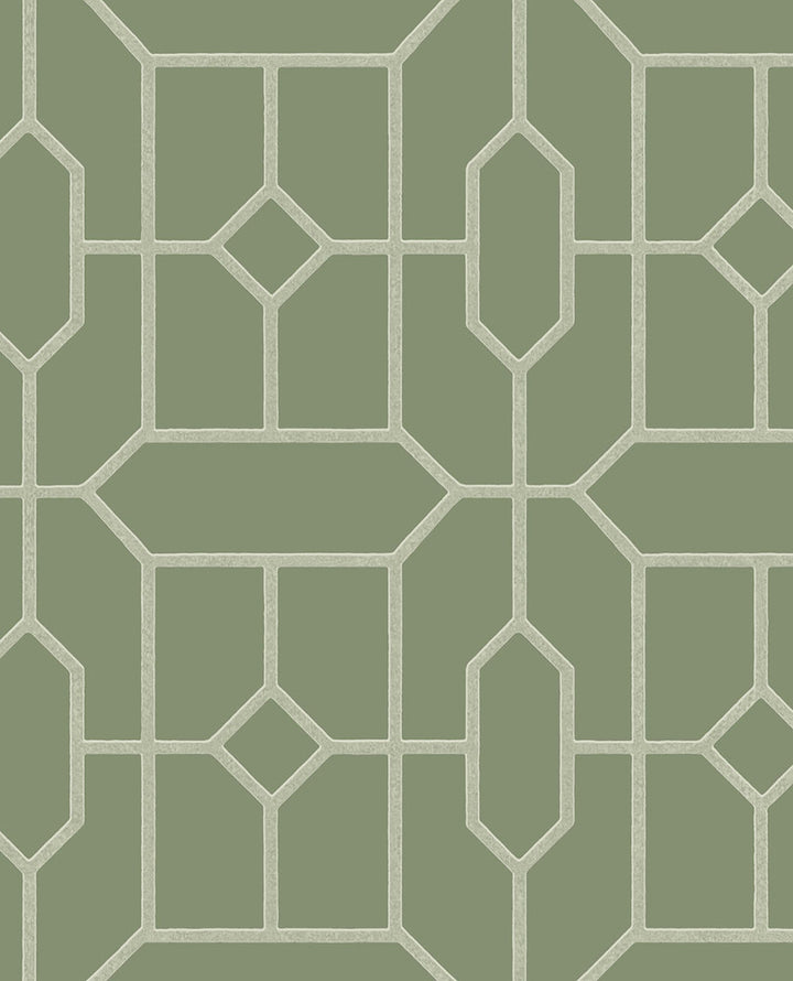 Johan Green Trellis Wallpaper by Eijffinger Eijffinger Web Only Covers about 56.4 square feet 20.5-in by 33-ft long roll Unpasted 10.4 - Fabric Carolina -