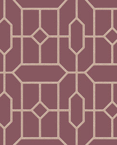 Johan Maroon Trellis Wallpaper by Eijffinger