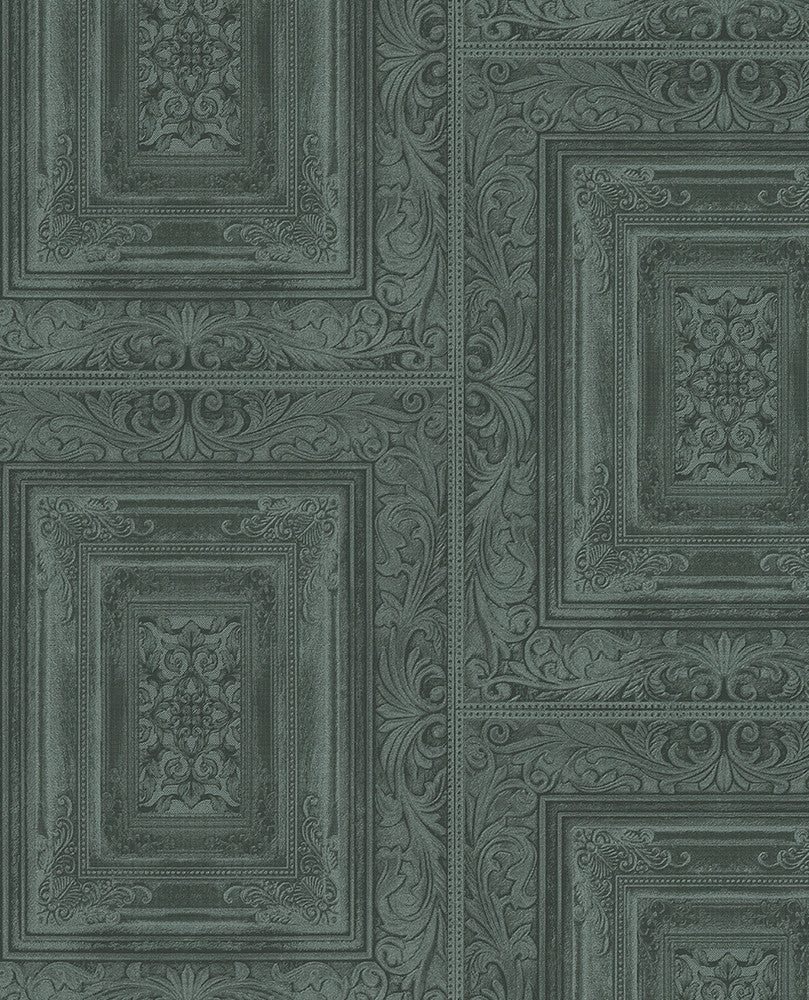 Olsson Dark Green Wood Panel Wallpaper by Eijffinger Eijffinger Web Only Covers about 56.4 square feet 20.5-in by 33-ft long roll Unpasted 25.2 - Fabric Carolina -