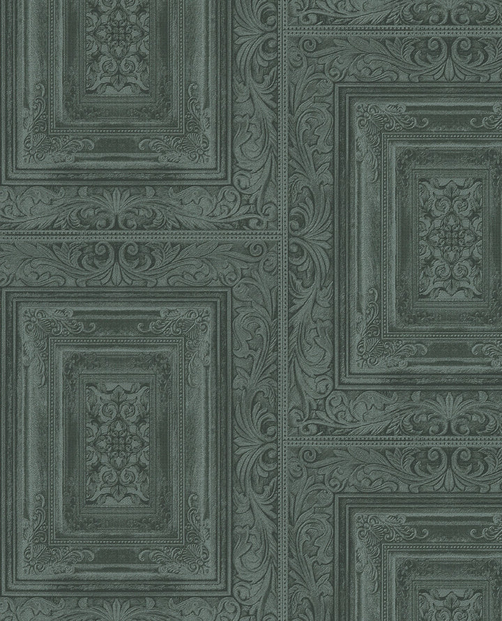 Olsson Dark Green Wood Panel Wallpaper by Eijffinger Eijffinger Web Only Covers about 56.4 square feet 20.5-in by 33-ft long roll Unpasted 25.2 - Fabric Carolina -