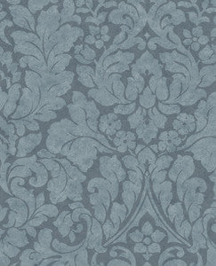 Arvid Blue Damask Wallpaper by Eijffinger