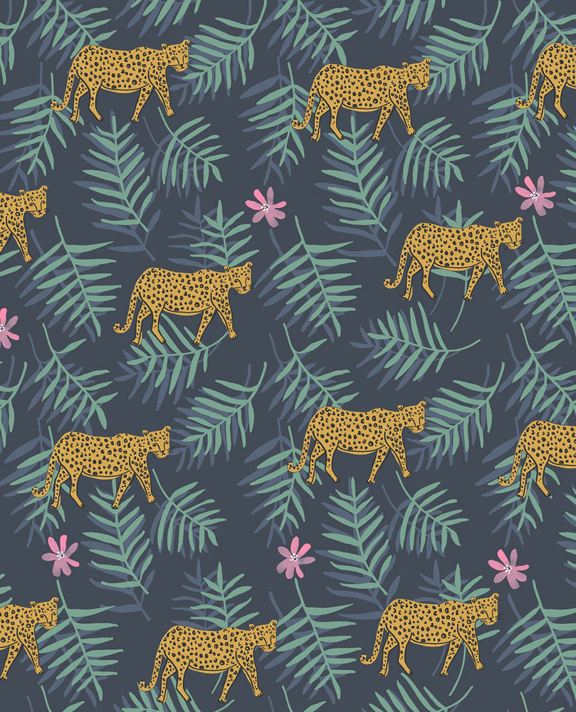 Exempel Charcoal Cheetah Wallpaper by Eijffinger Eijffinger Web Only Covers about 56.4 square feet 20.5-in by 33-ft long roll Unpasted 20.9 - Fabric Carolina -