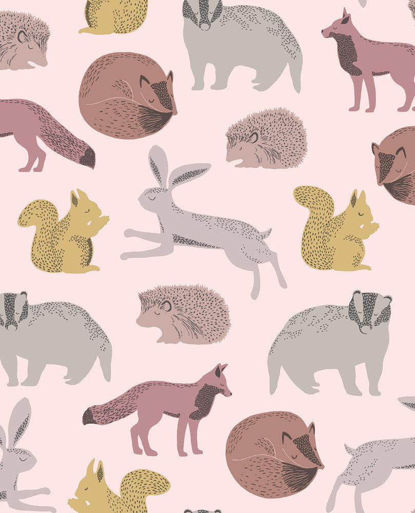 Mickel Multicolor Animals Wallpaper by Eijffinger Eijffinger Web Only Covers about 56.4 square feet 20.5-in by 33-ft long roll Unpasted 20.9 - Fabric Carolina -