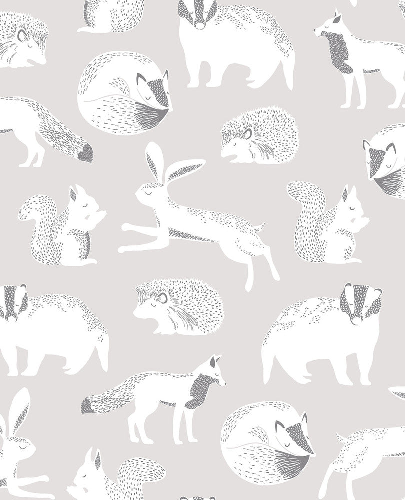 Mickel Neutral Animals Wallpaper by Eijffinger Eijffinger Web Only Covers about 56.4 square feet 20.5-in by 33-ft long roll Unpasted 20.9 - Fabric Carolina -