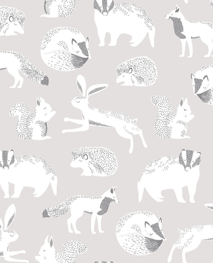 Mickel Neutral Animals Wallpaper by Eijffinger Eijffinger Web Only Covers about 56.4 square feet 20.5-in by 33-ft long roll Unpasted 20.9 - Fabric Carolina -