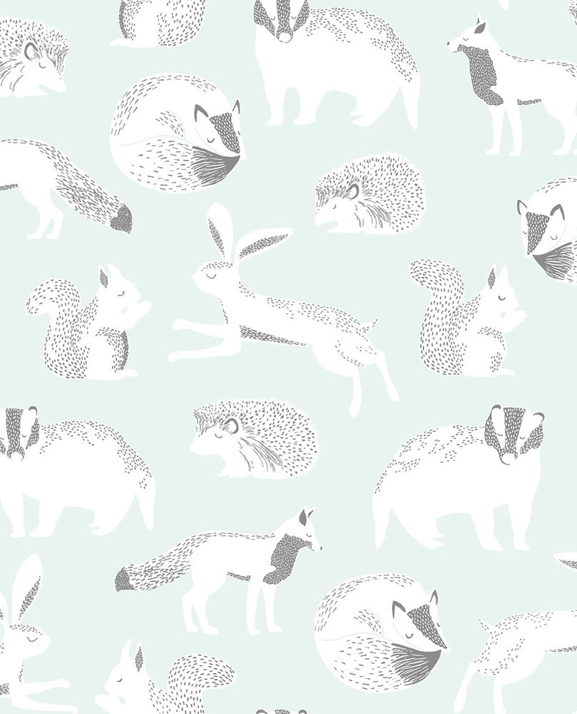 Mickel Off White Animals Wallpaper by Eijffinger Eijffinger Web Only Covers about 56.4 square feet 20.5-in by 33-ft long roll Unpasted 20.9 - Fabric Carolina -