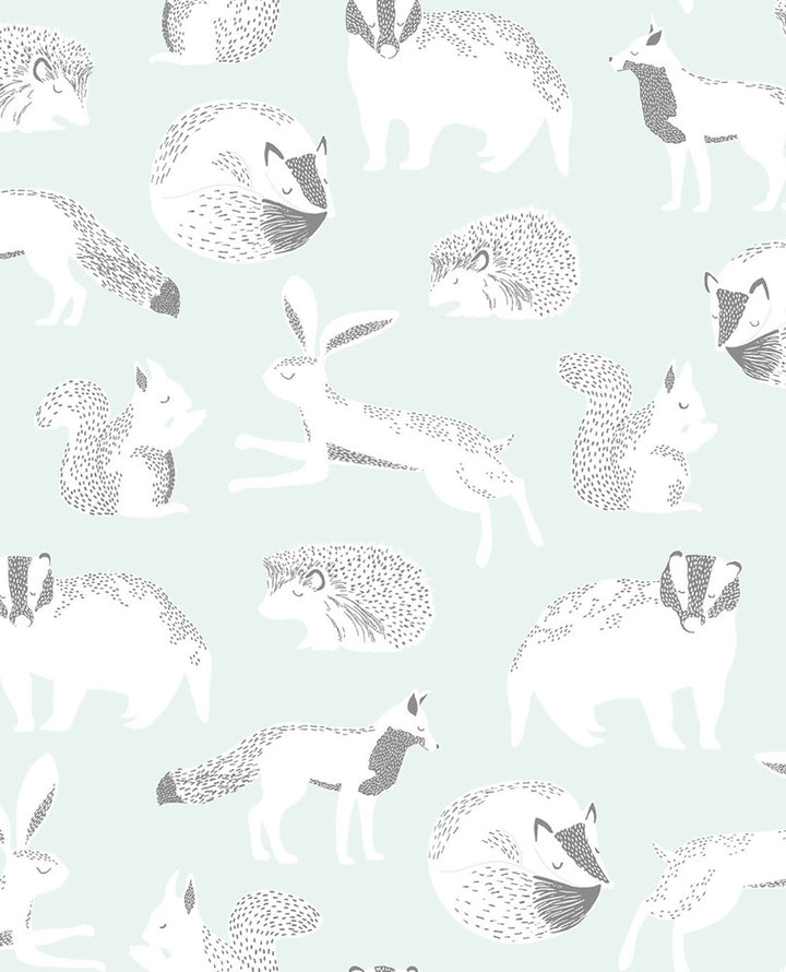 Mickel Off White Animals Wallpaper by Eijffinger Eijffinger Web Only Covers about 56.4 square feet 20.5-in by 33-ft long roll Unpasted 20.9 - Fabric Carolina -