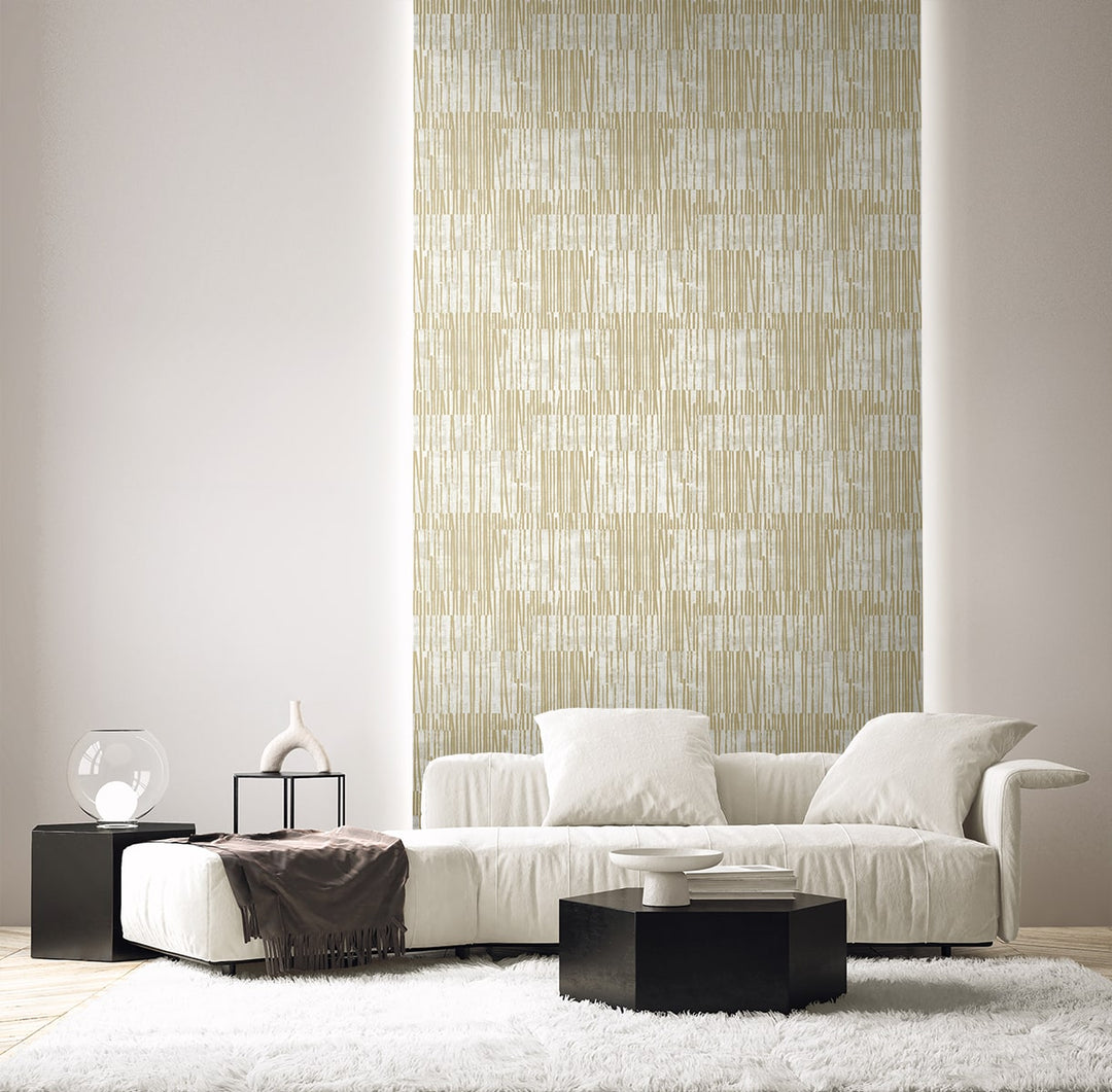 Serapha Lines Honey EL20007 by Seabrook Designs Designer Wallpaper