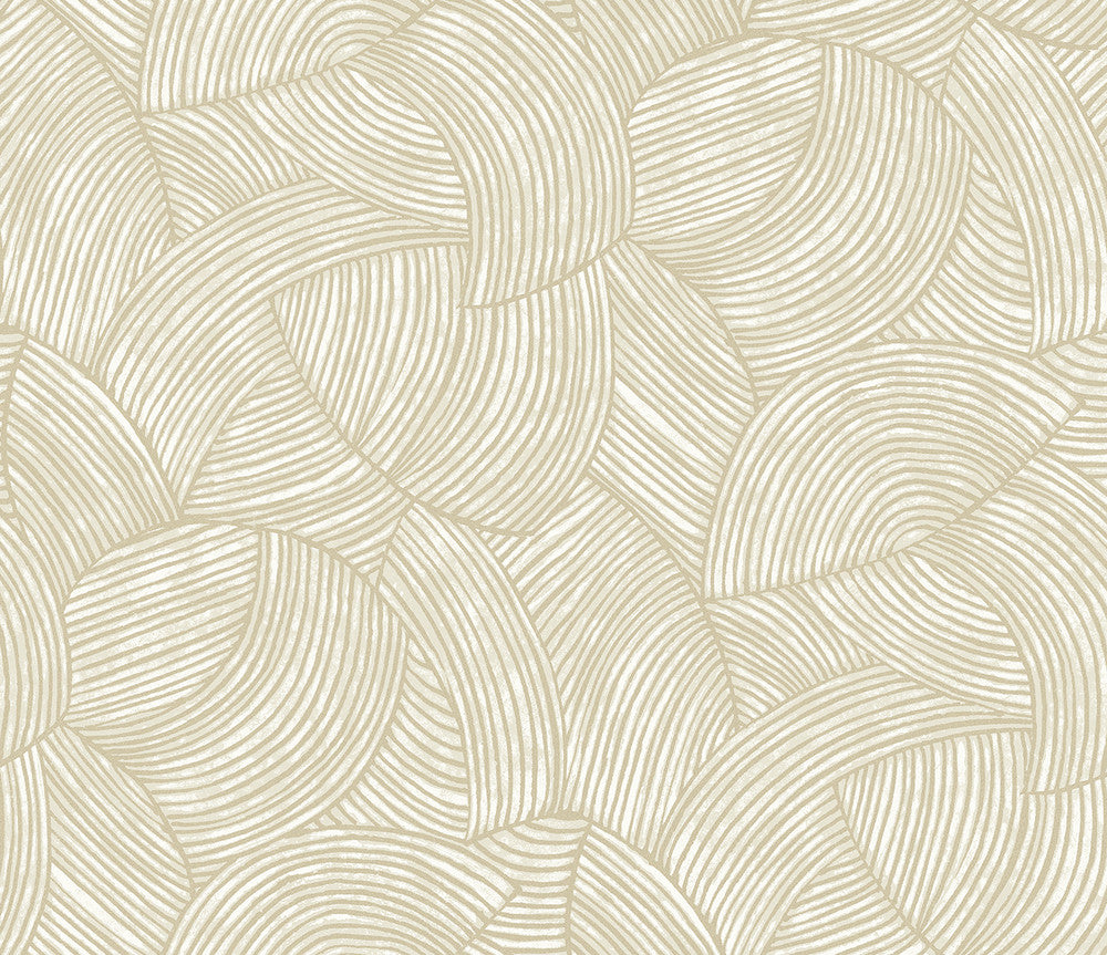 Stellara Champagne with Glass Beads by Seabrook Wallpaper Neutral Elements Netherlands 57.5 18" 20.9" - Fabric Carolina -