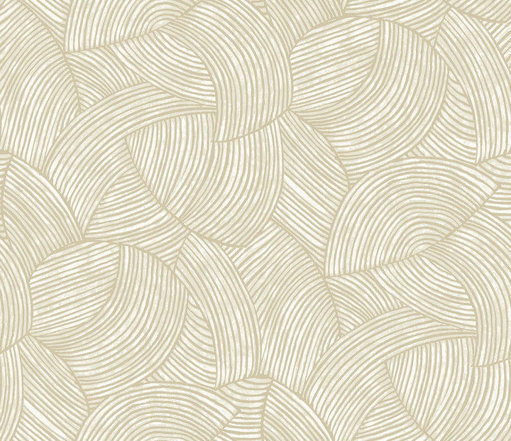 Stellara Champagne with Glass Beads by Seabrook Wallpaper Neutral Elements Netherlands 57.5 18" 20.9" - Fabric Carolina -