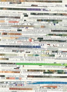 Recycled Paper Black, Blue, Green, Red, White by Seabrook Wallpaper