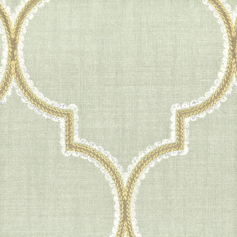 Elative 3 Seaglass by Stout Fabric Color My Window Bahama/Seaglass 73% Cotton 27% Polyester Embroidery INDIA FLAME RETARDANT-N.F.P.A. 260A CLASS 1 CATB 117-2013 WYZENBEEK 20 000 DOUBLE RUB WEAR TEST (HEAVY DUTY) Horizontal: 6.625 and Vertical: 9.375 53 in - Fabric Carolina -