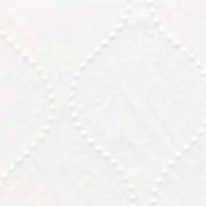 Elvira 2 Eggshell by Stout Designer Fabric Color My Window Embroidery/Snow 100% Polyester CHINA Horizontal: 7.875 and Vertical: 5.125 53.5 in - Swanky Fabrics -