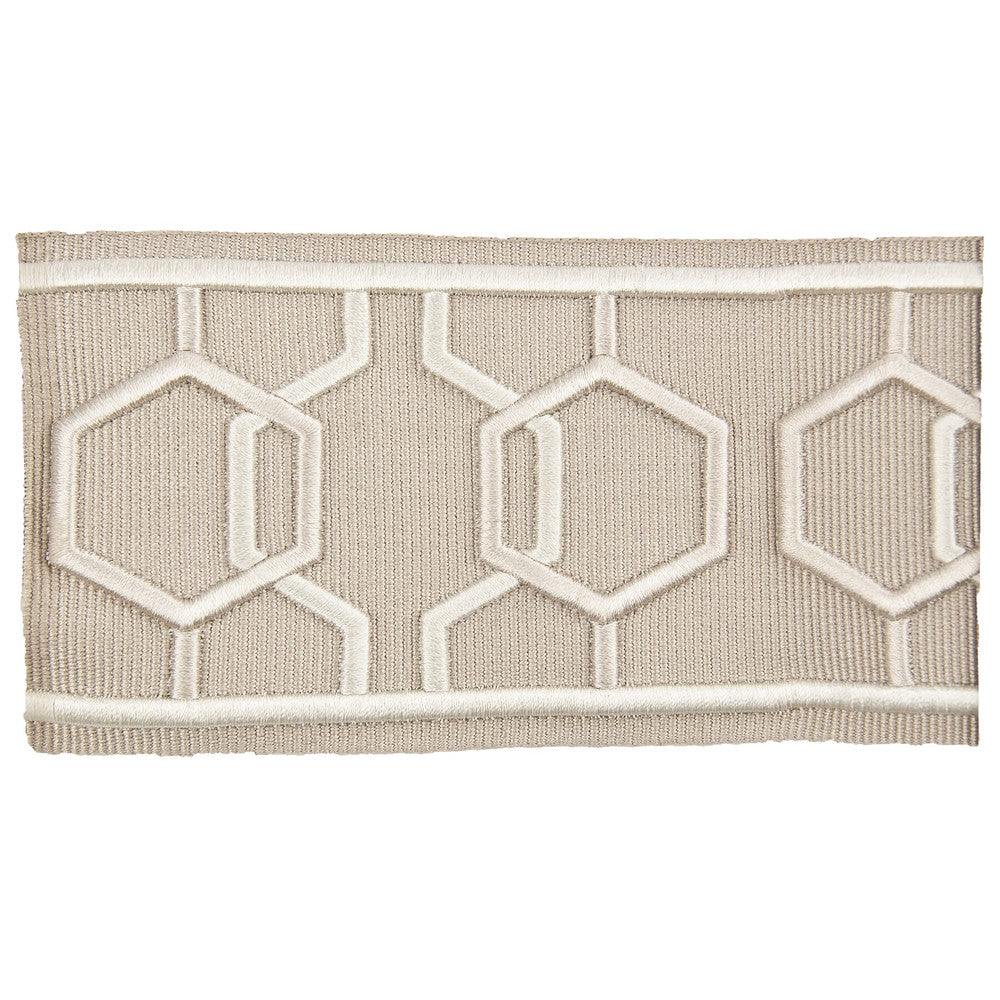 Emily 1 Toast by Stout Trim DISTINCTION TAPES 99%SVI 1%POL CHINA Horizontal: 3 and Vertical: 4 3 in - Fabric Carolina -