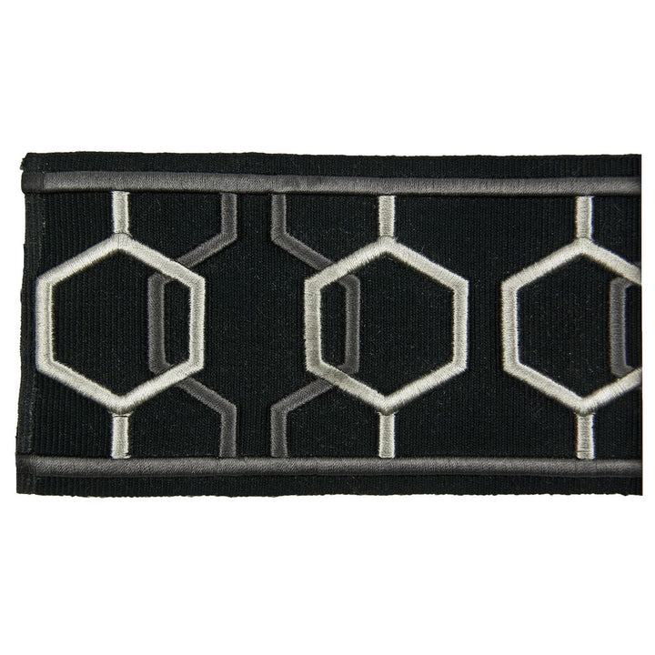 Emily 2 Onyx by Stout Trim Stout Trim Emily 2 OnyxTrim DISTINCTION TAPES CHINA </p><p>Repeat: H: 3.000, V: 4.000 3 in - Fabric Carolina -