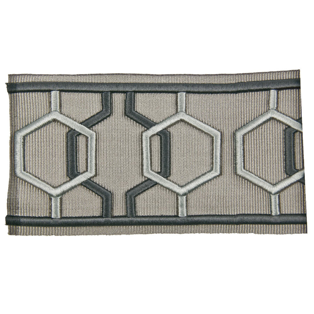 Emily 7 Charcoal by Stout Trim DISTINCTION TAPES 99%SVI 1%POL CHINA Horizontal: 3 and Vertical: 4 3 in - Fabric Carolina -