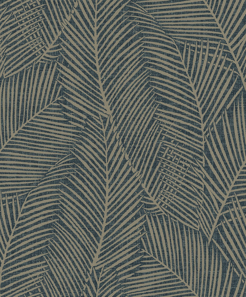 Pampas Palm Deep Blue EN41002 by Seabrook Designs Designer Wallpaper