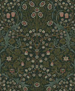 Victorian Garden Floral Prepasted Greenery by Seabrook Wallpaper
