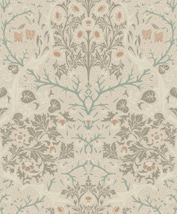 Victorian Garden Floral Prepasted Lunar Rock & Clay by Seabrook Wallpaper