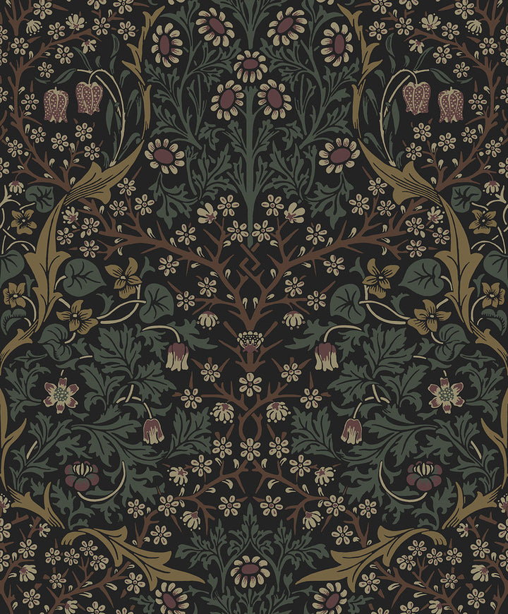 Victorian Garden Floral Prepasted Blacksmith & Cliffside by Seabrook Wallpaper Etten Prepasted Wallcoverings Netherlands 57 25.2" 20.9" - Fabric Carolina -
