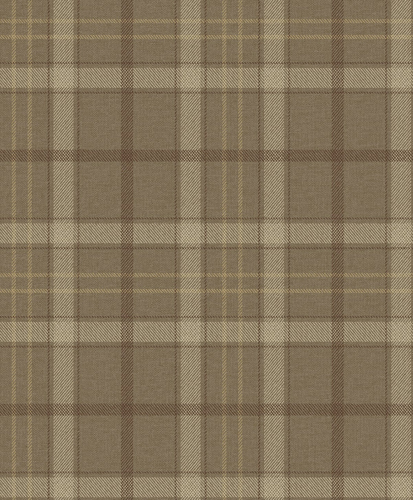 Tailor Plaid Prepasted Cafe Latte by Seabrook Wallpaper Etten Prepasted Wallcoverings Netherlands 57 12.6" 20.9" - Fabric Carolina -