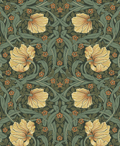 Pimpernel Garden Prepasted Meadow Green & Amber by Seabrook Wallpaper