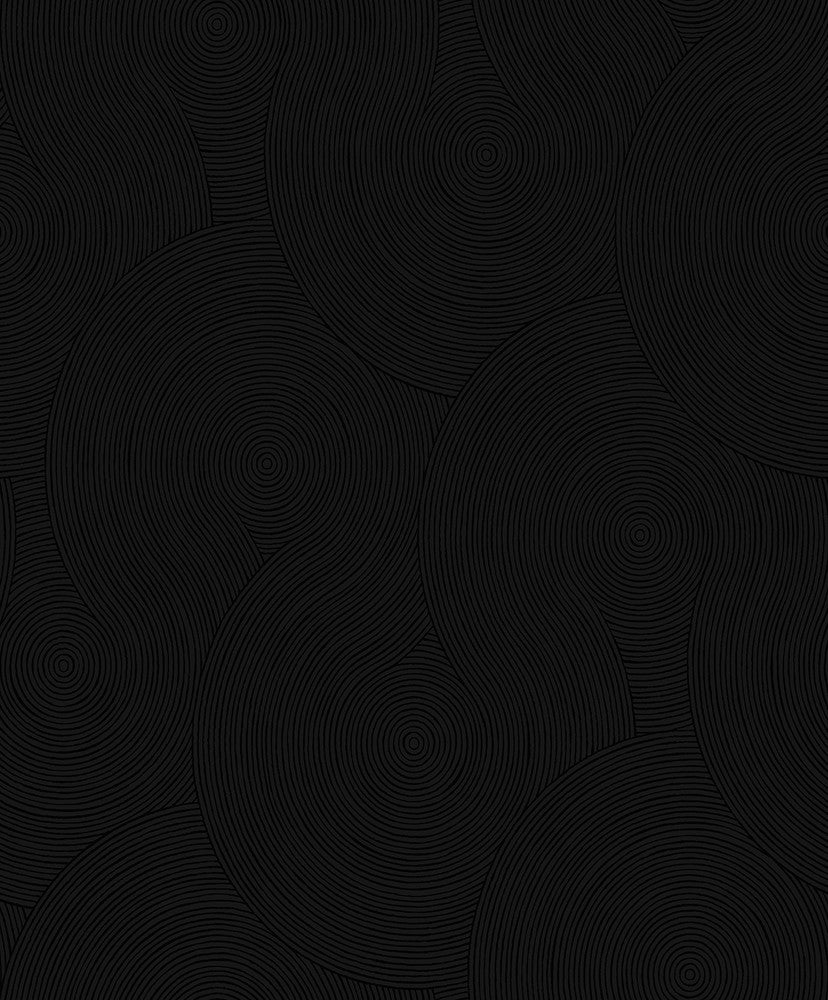 Swirl Geometric Prepasted Ebony by Seabrook Wallpaper Etten Prepasted Wallcoverings Netherlands 57 25.2" 20.9" - Fabric Carolina -