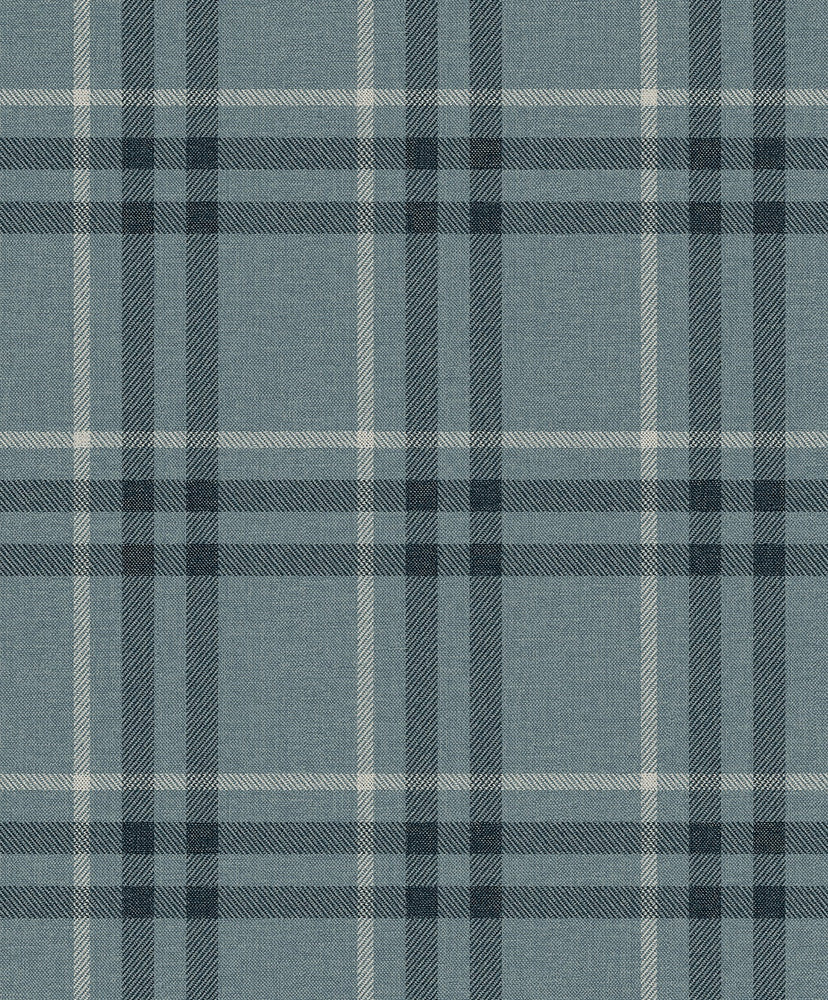 Calverlay Plaid Prepasted Light Blue by Seabrook Wallpaper Etten Prepasted Wallcoverings Netherlands 57 8.4" 20.9" - Fabric Carolina -