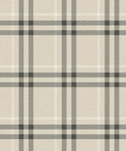 Calverlay Plaid Prepasted Linen & Ebony by Seabrook Wallpaper
