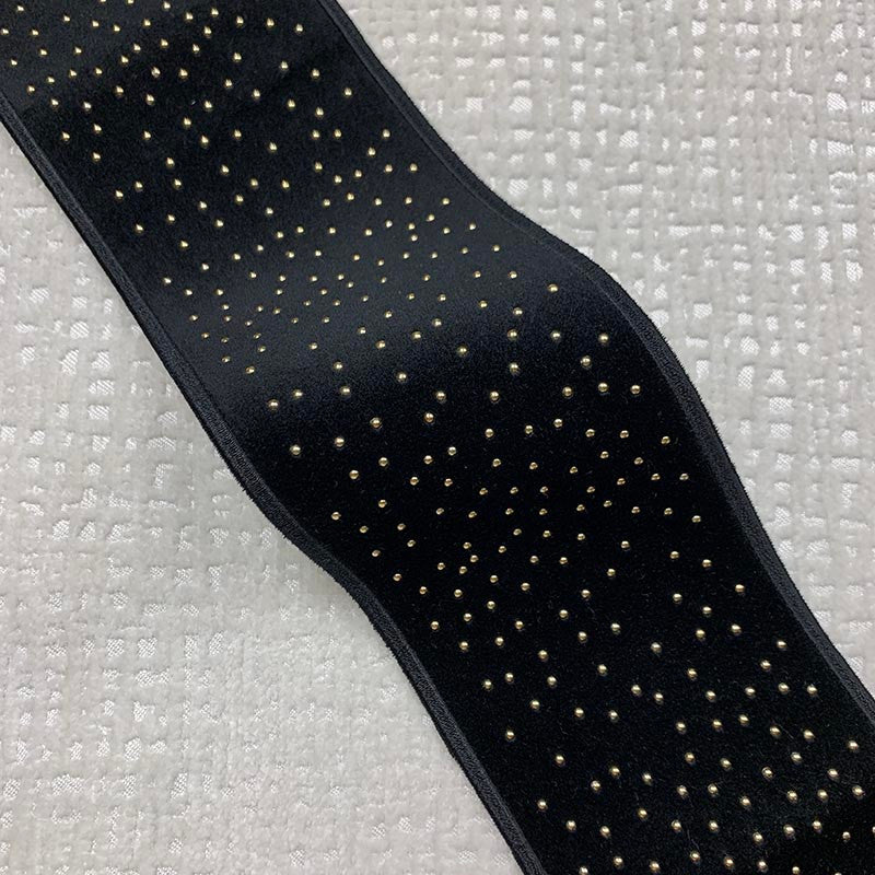 Estella Tape Black by Magnolia Trim - 82Poly/11Ray/7Met China Horizontal: and Vertical: 3.15 - Fabric Carolina -