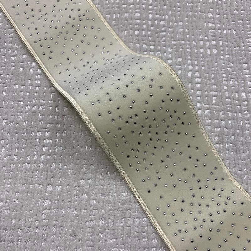 Estella Tape Bone by Magnolia Trim - 82Poly/11Ray/7Met China Horizontal: and Vertical: 3.15 - Fabric Carolina -