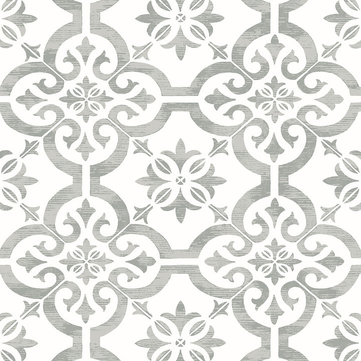 Encaustic Faux Tile Harbor Mist by Seabrook Wallpaper Etten Studios Online Netherlands 57.5 36" 20.9" - Fabric Carolina -