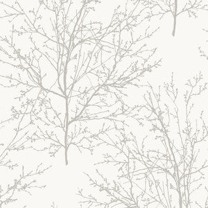 Winter Branches Pearl Grey by Seabrook Wallpaper