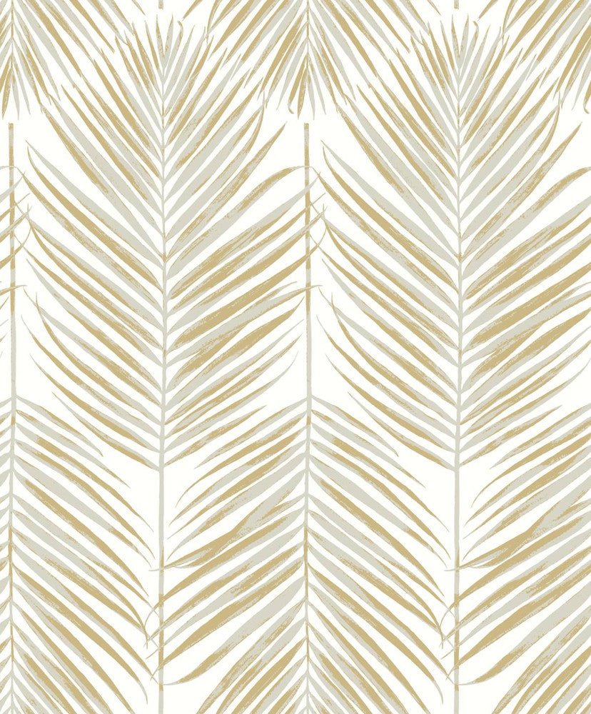 Marina Palm Silver & Gold by Seabrook Wallpaper Etten Studios Online Netherlands 57.5 25.2" 20.9" - Fabric Carolina -