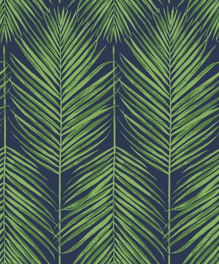 Marina Palm Moss Green & Blue by Seabrook Wallpaper Etten Studios Online Netherlands 57.5 25.2" 20.9" - Fabric Carolina -